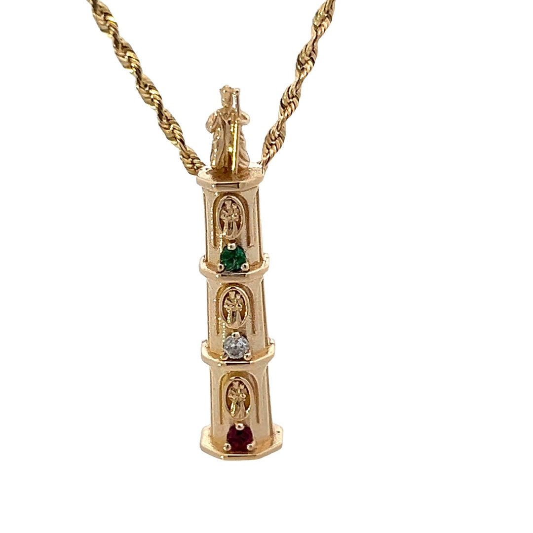 14 Karat Solid Gold MIniature size Giglio Pendant (23) - Tivoli Jewelers