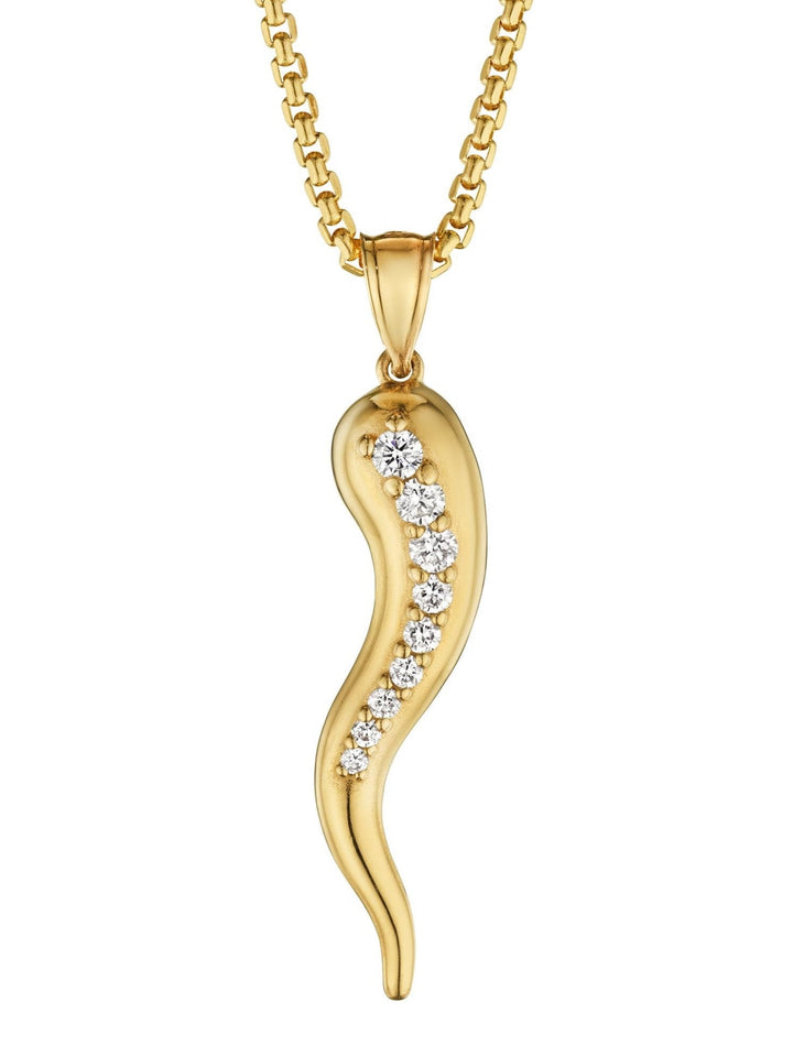 14k Diamond Italian Horn Pendant - Tivoli Jewelers