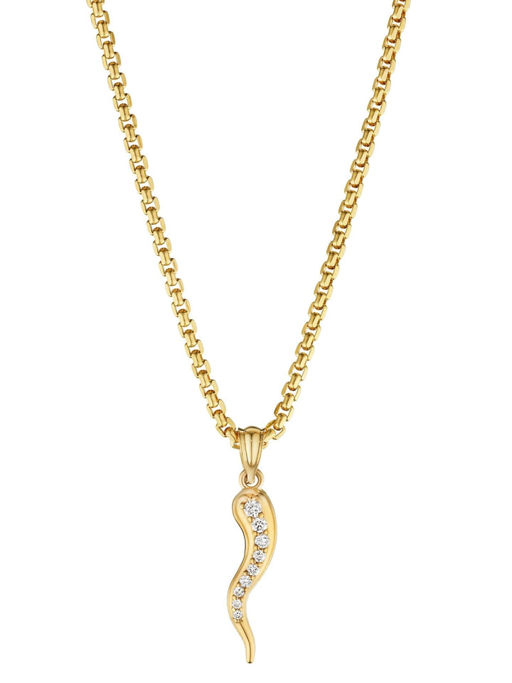 14k Diamond Italian Horn Pendant - Tivoli Jewelers