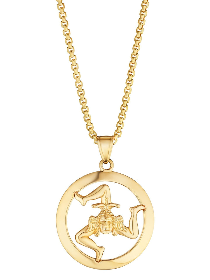 14k Gold Sicilian Trinacria Pendant - Tivoli Jewelers