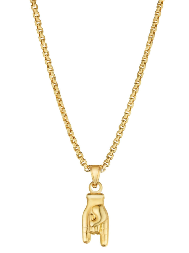 14K Gold Sign Of The Horns Pendant - Tivoli Jewelers