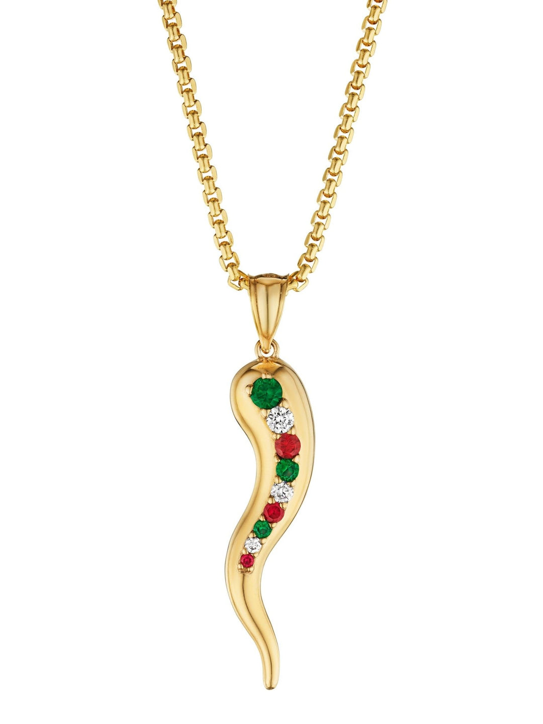 14k Tricolore Italian Horn Pendant - Tivoli Jewelers