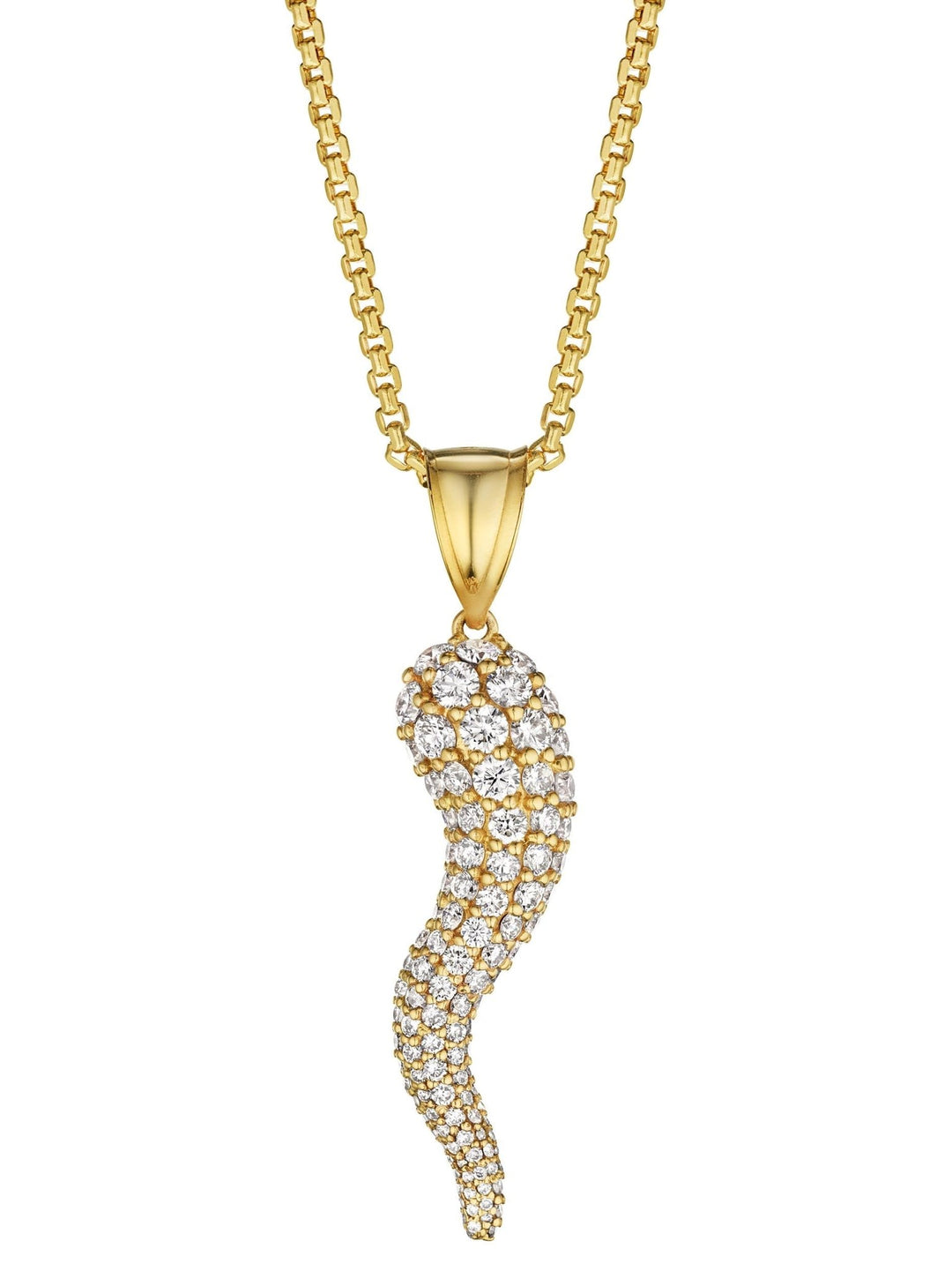 Grand Diamond Italian Horn Pendant - Tivoli Jewelers