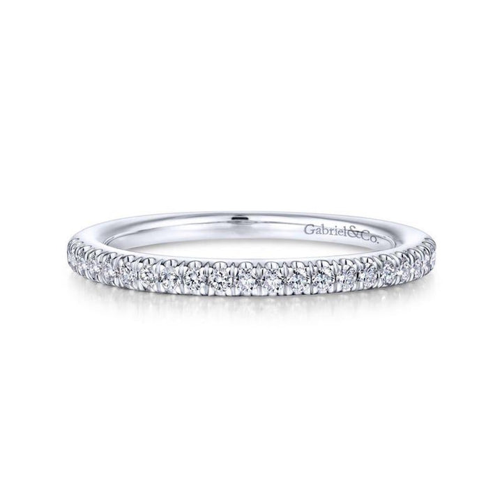 Gabriel & Co. 14k White Gold Contemporary Anniversary Wedding Band - Tivoli Jewelers