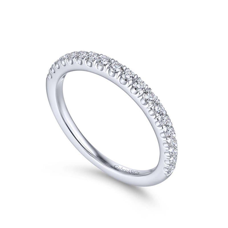 Gabriel & Co. 14k White Gold Contemporary Anniversary Wedding Band - Tivoli Jewelers