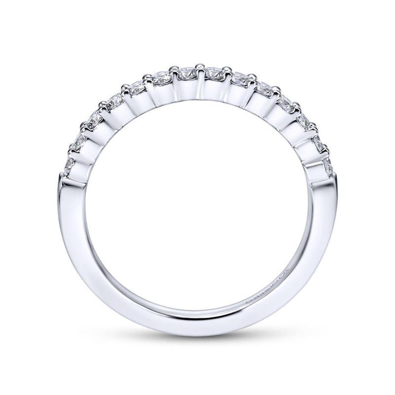 Gabriel & Co. 14k White Gold Contemporary Anniversary Wedding Band - Tivoli Jewelers