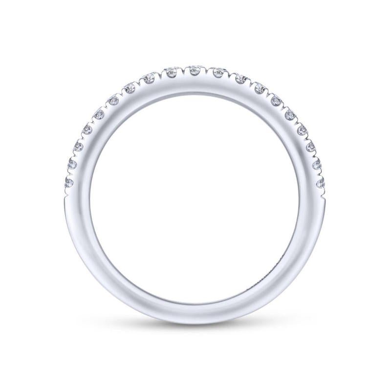 Gabriel & Co. 14k White Gold Contemporary Anniversary Wedding Band - Tivoli Jewelers