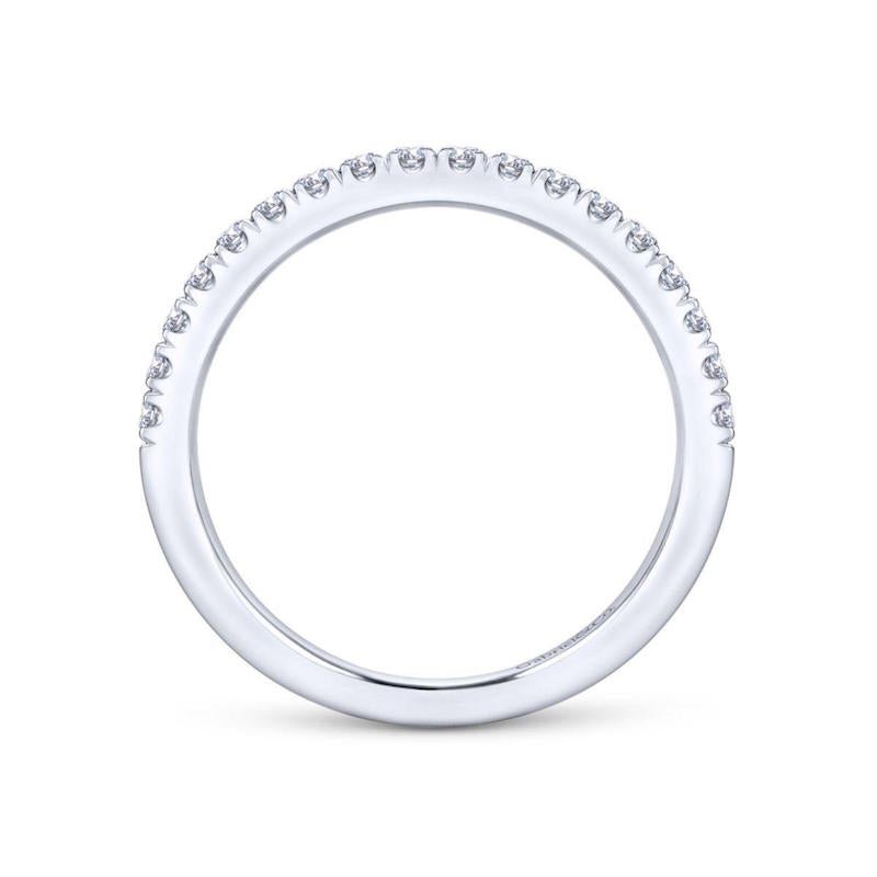 Gabriel & Co. 14k White Gold Contemporary Anniversary Wedding Band - Tivoli Jewelers