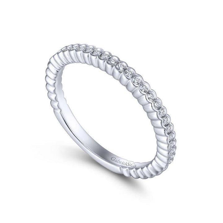 Gabriel & Co. 14k White Gold Contemporary Anniversary Wedding Band - Tivoli Jewelers