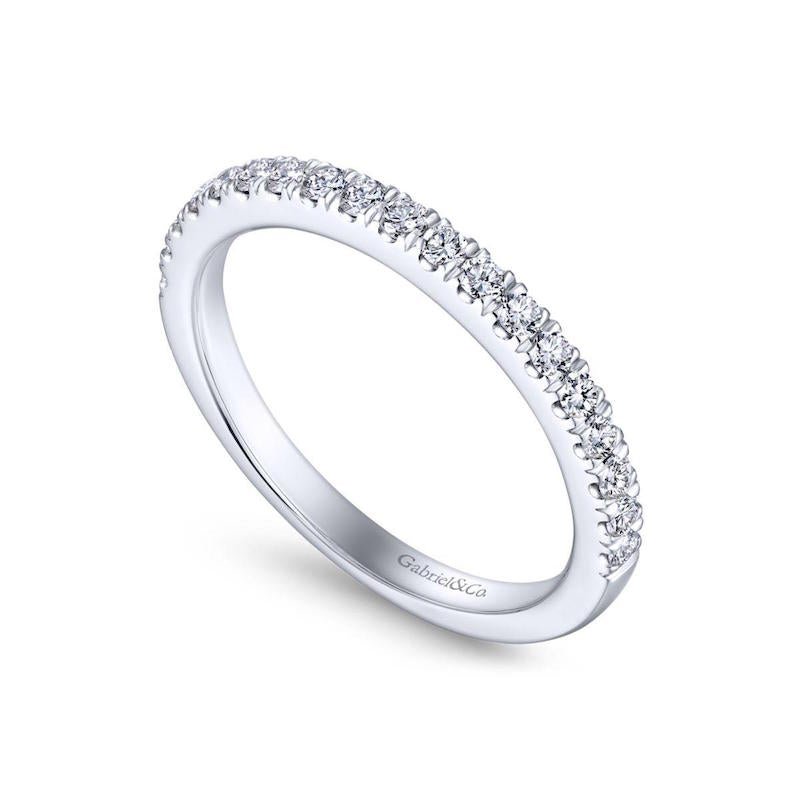 Gabriel & Co. 14k White Gold Contemporary Anniversary Wedding Band - Tivoli Jewelers