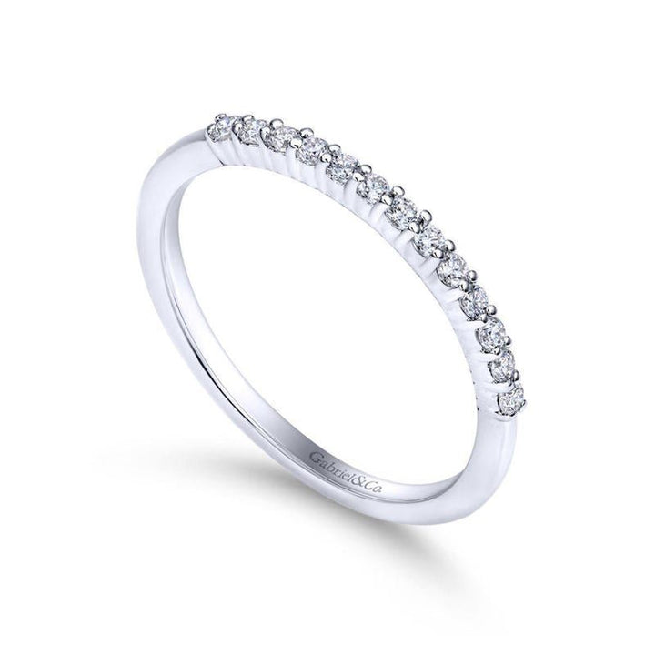 Gabriel & Co. 14k White Gold Contemporary Diamond Wedding Band - Tivoli Jewelers