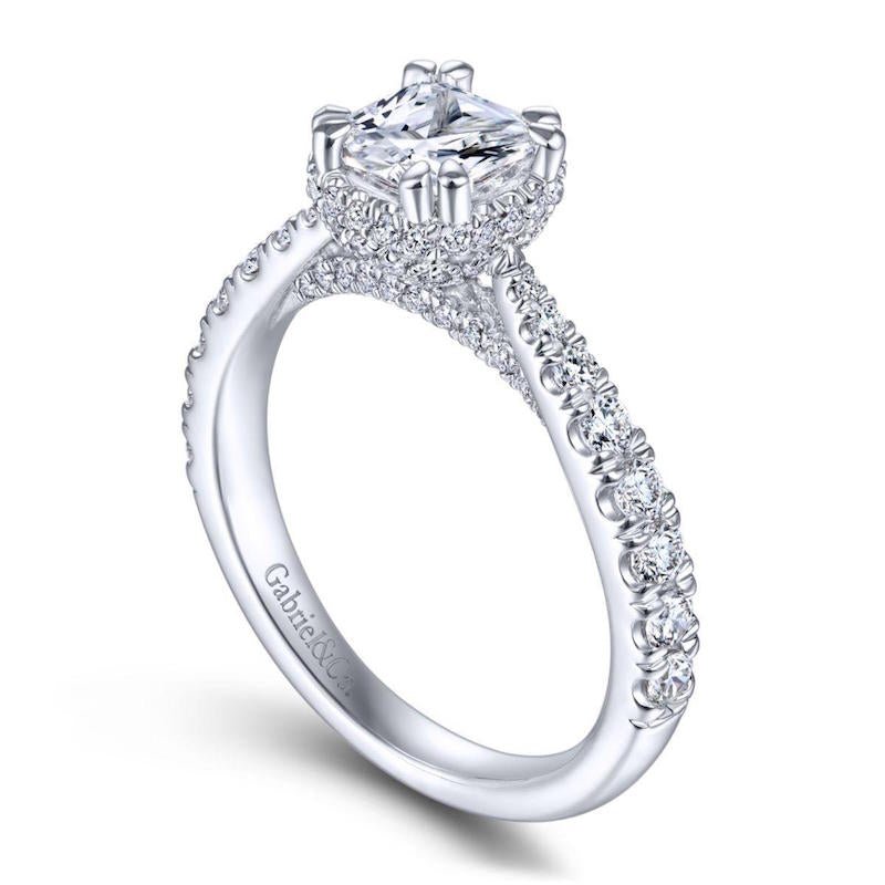 Gabriel & Co. 14k White Gold Infinity Straight Engagement Ring - Tivoli Jewelers