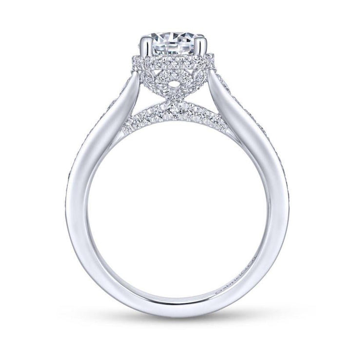 Gabriel & Co. 14k White Gold Infinity Straight Engagement Ring - Tivoli Jewelers