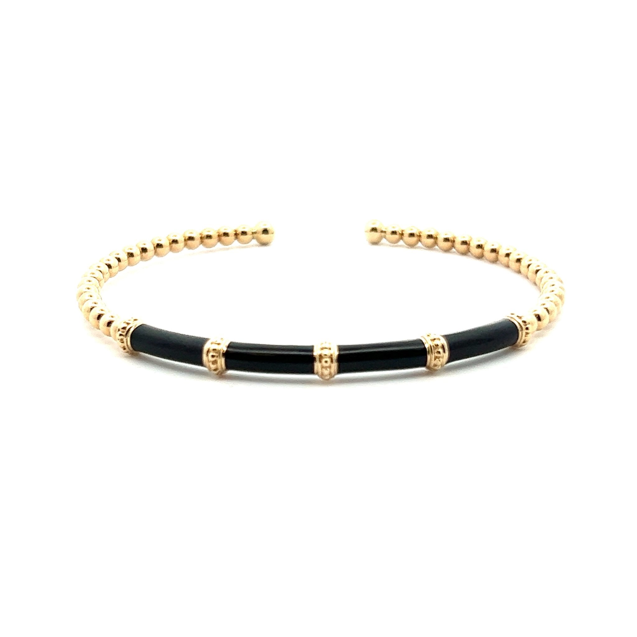 Gabriel & Co. 14 K Rose Gold Bujukan Bead Cuff Bracelet with Diamond P –  M&R Jewelers