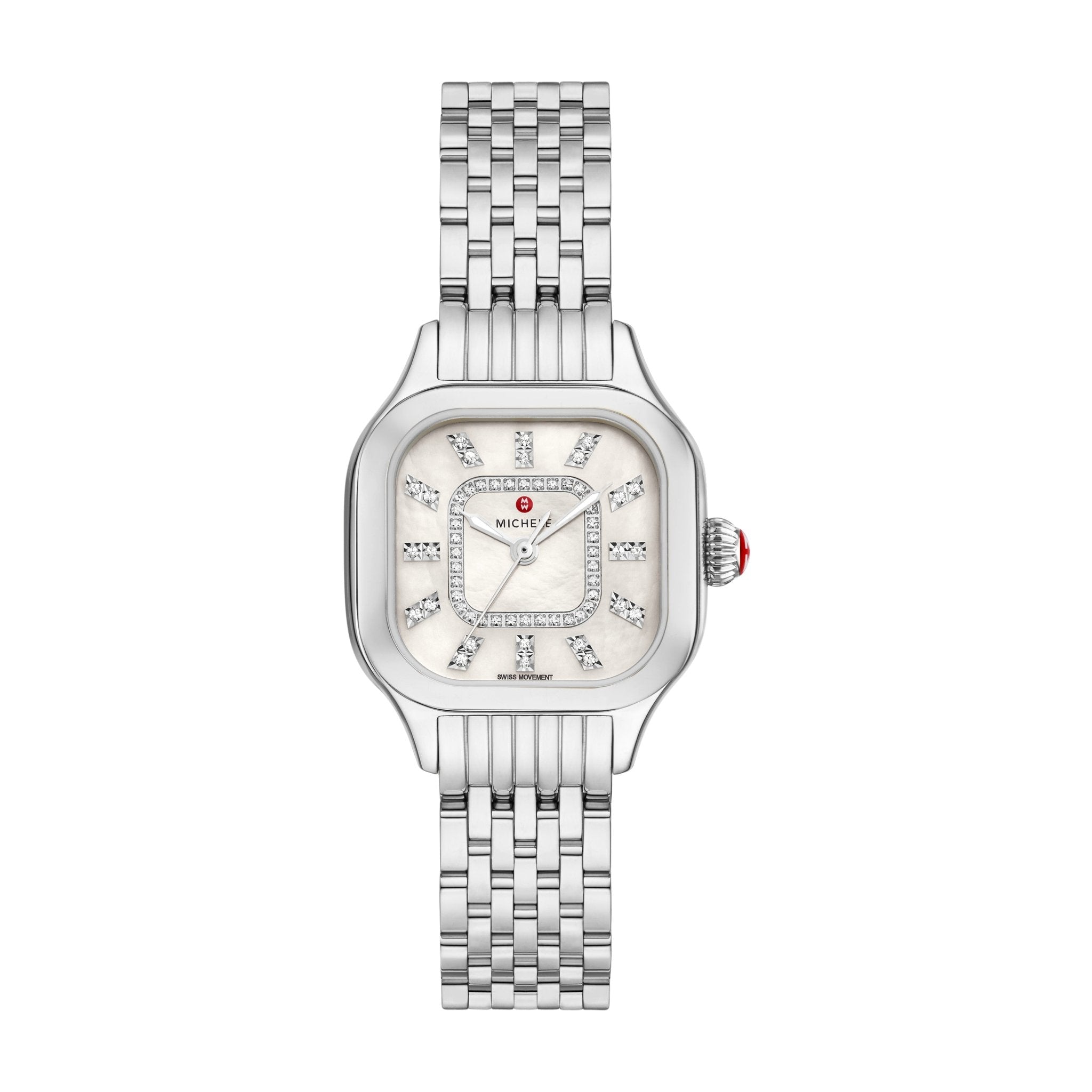 Michele Meggie Stainless Steel Diamond Dial Watch – Tivoli Jewelers